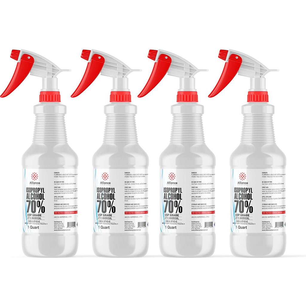 Isopropyl Alcohol 70% USP Grade 4 x 32 FL Oz Spray Bottle X8273