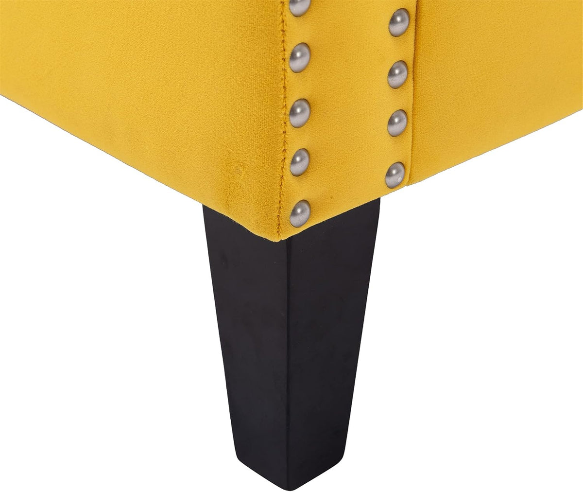 Yellow Velvet Accent Chairs with Wood Legs U158