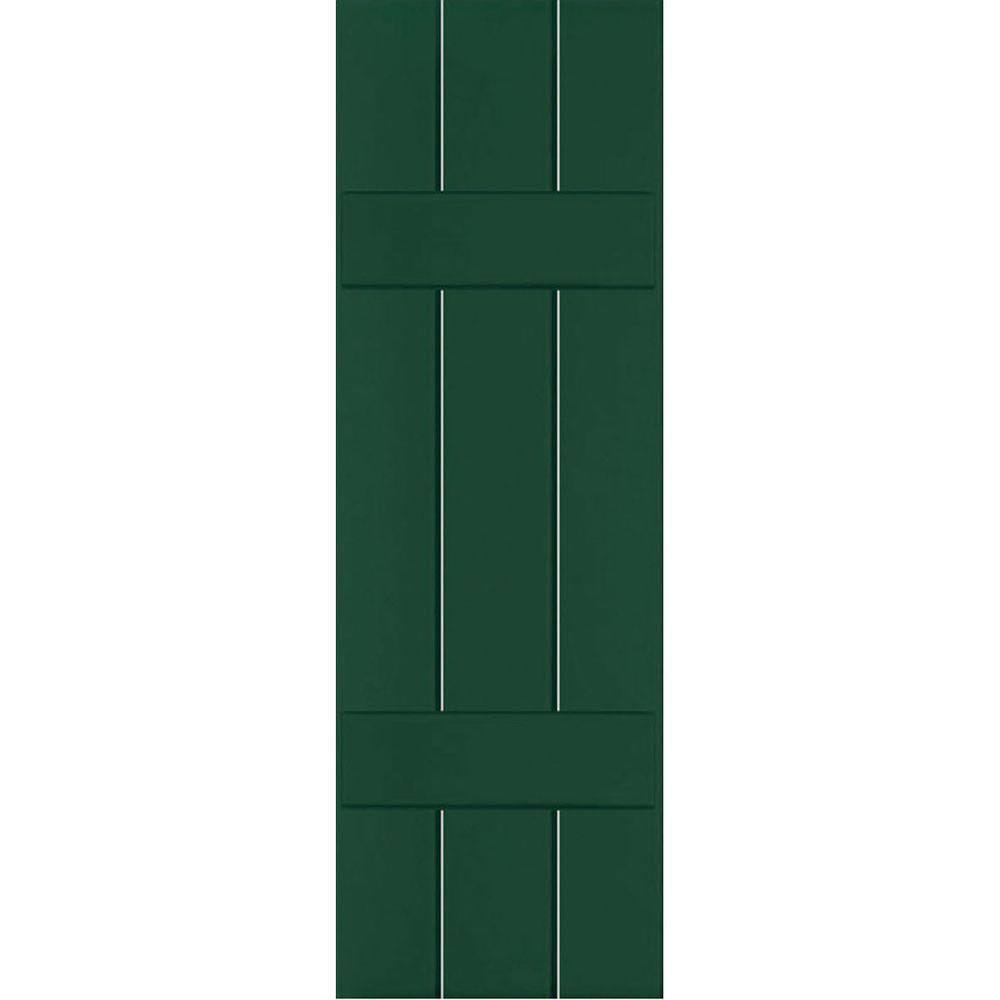 2-Pack 12-in W x 57-in H Chrome Green Board and Batten Wood Exterior Shutters V5861