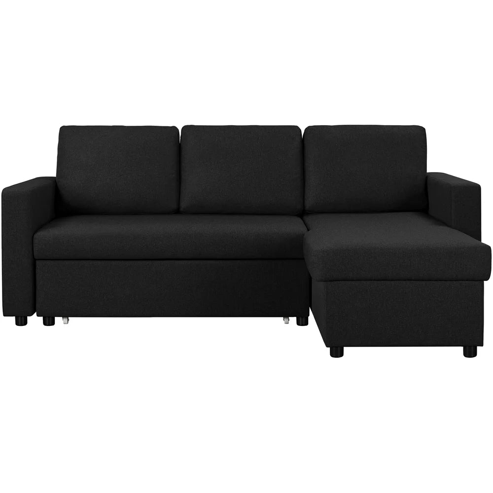 Dark Gray Reversible L-Shaped Sectional Sofa with Pull Out Bed I537896