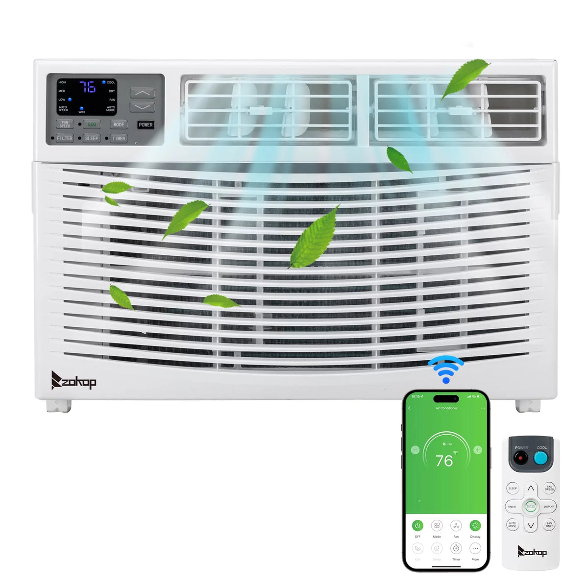 10,000 BTU 115V Window-Mounted Compact Air Conditioner with Remote Control, White H848998