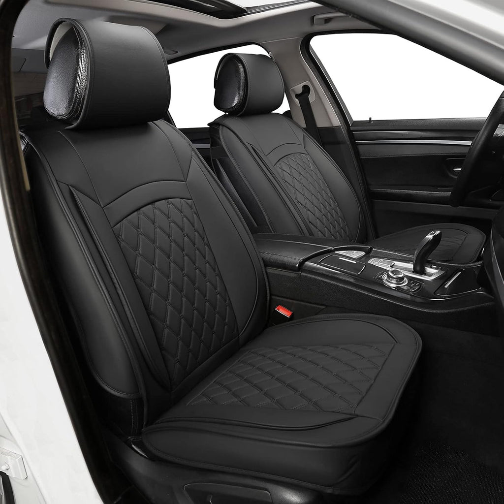 5 Car Seat Covers Black and Blue Leather Full Seat with 2 Car Backseat Storage Waterproof C880