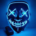 Blue Sound Induction Light Up Halloween Mask D6331