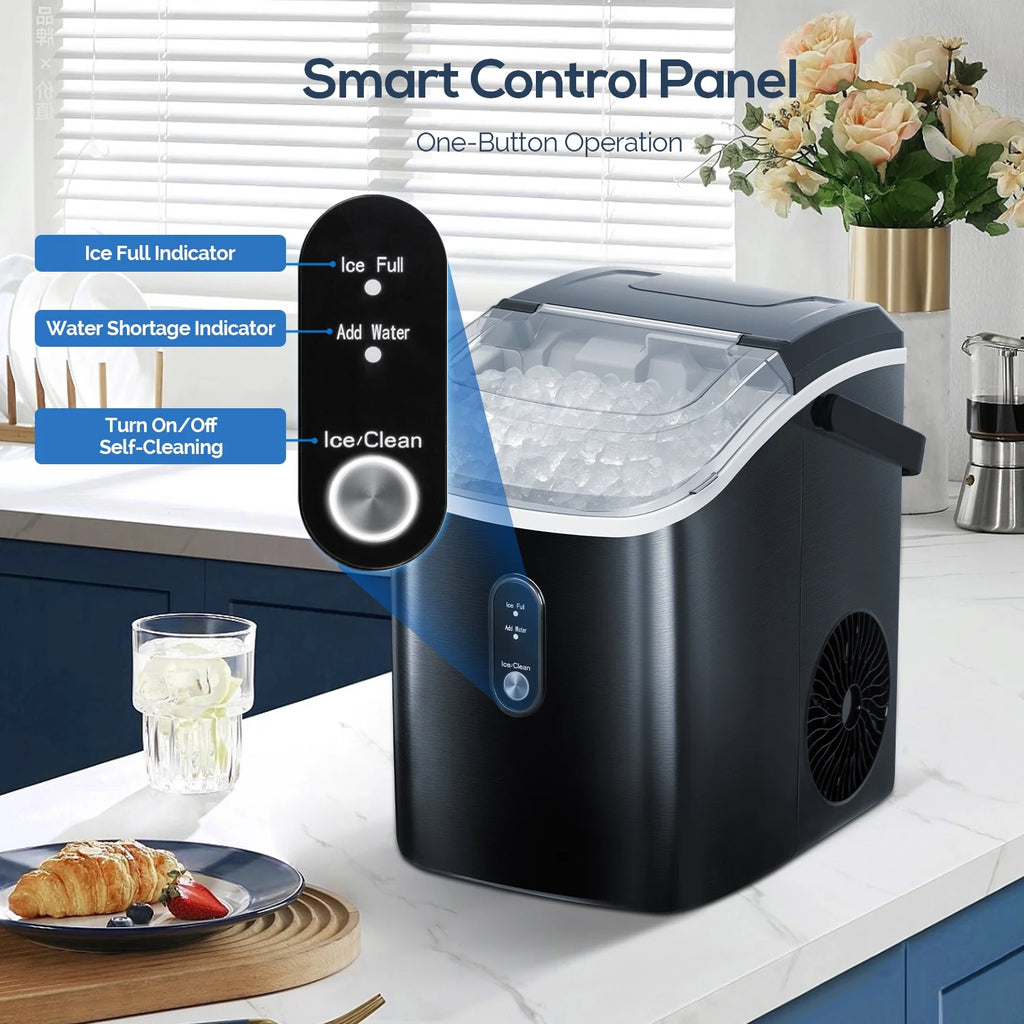 Portable Self-cleaning Nugget Ice Maker with Ice Scoop Q556569