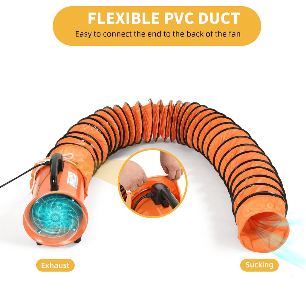 8" Utility Blower Extractor Fan with 16ft Duct Hose J165281