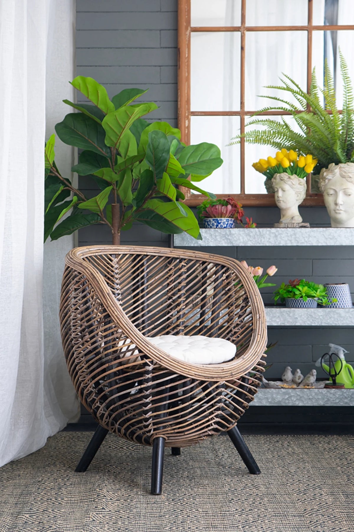 Brown Rattan Accent Chair W2118