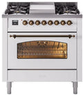White Dual Fuel Natural Gas Range T351