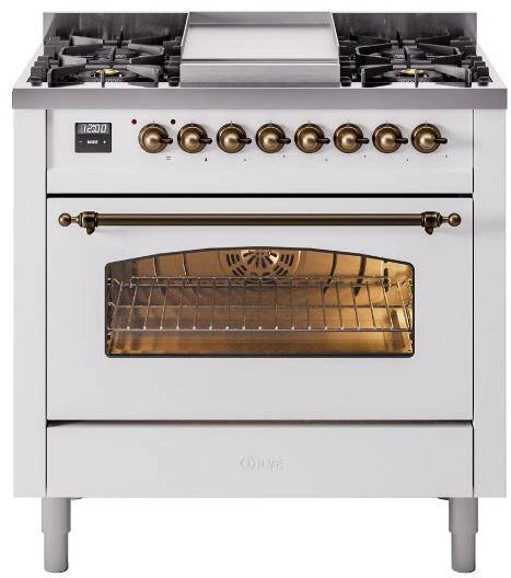White Dual Fuel Natural Gas Range T351