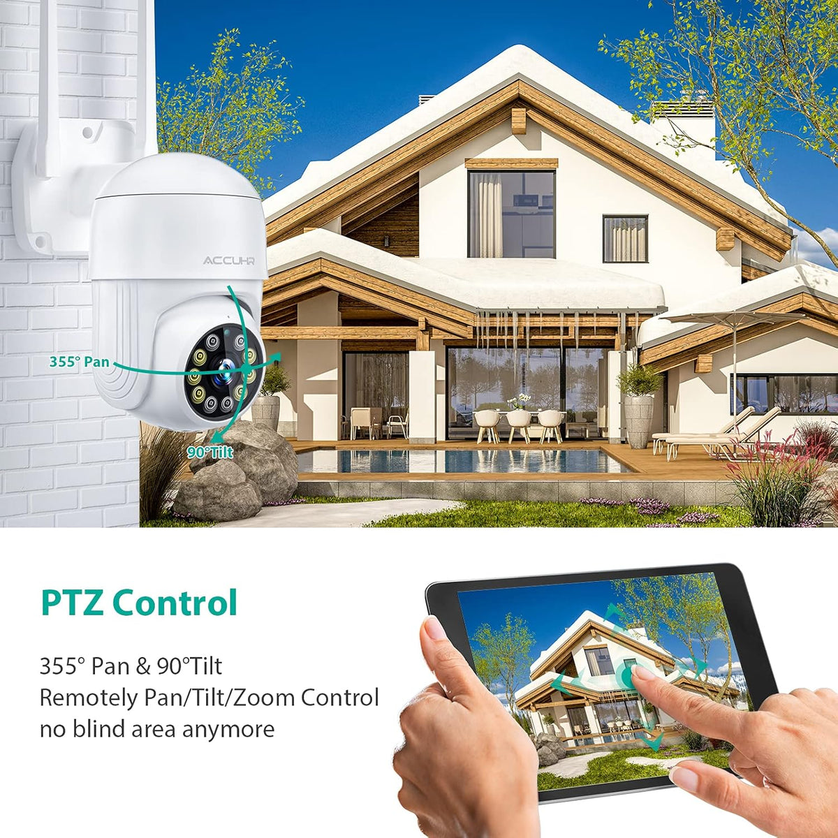 1080P WiFi Outdoor Security Camera with Night Vision, Motion Detection, IP65 Waterproof X93464