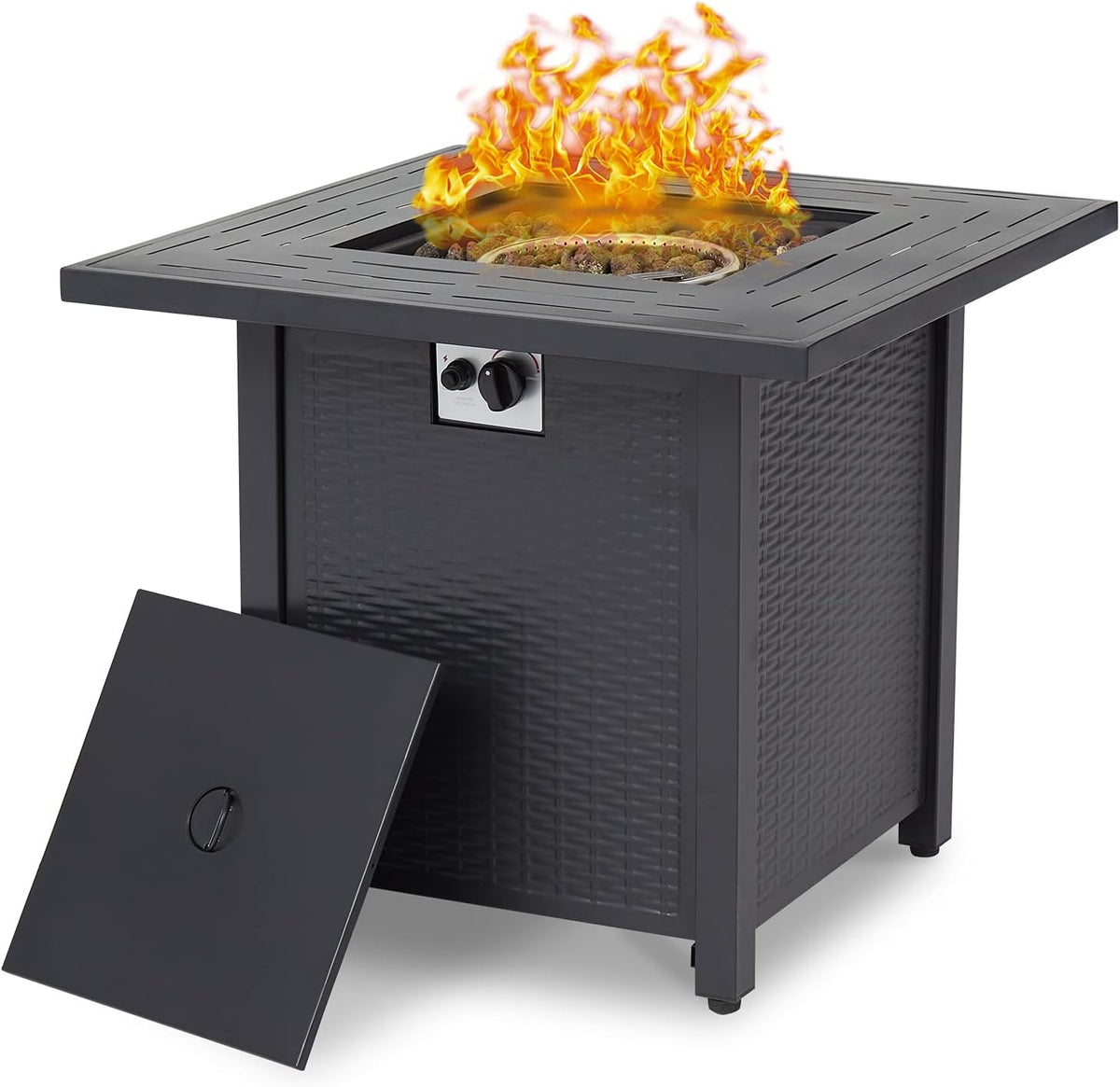 44 Inch 50000 BTU Propane Fire Pit Table with Rain Cover F580
