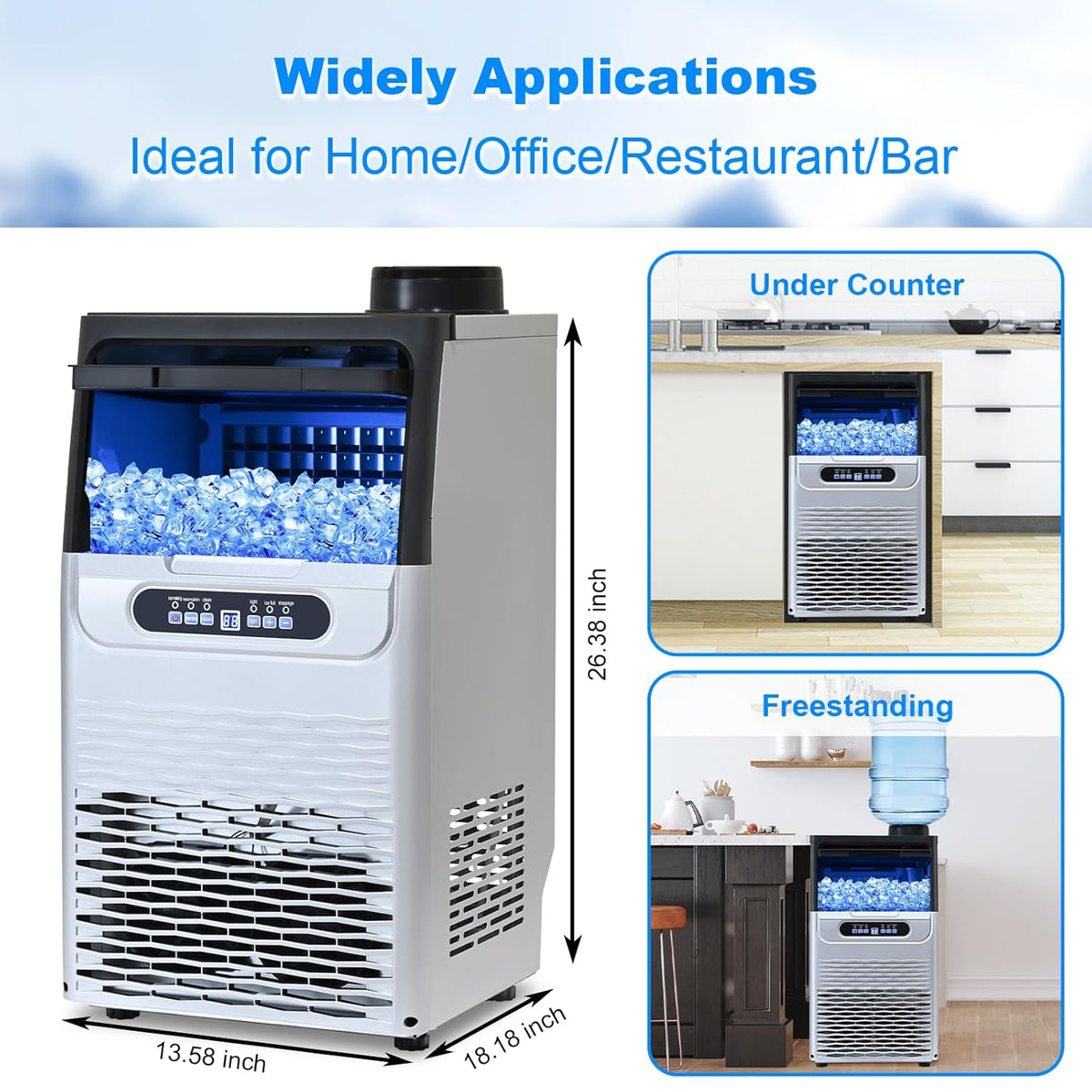 100Lbs/24H Ice Maker Machine with 20lbs Storage W941