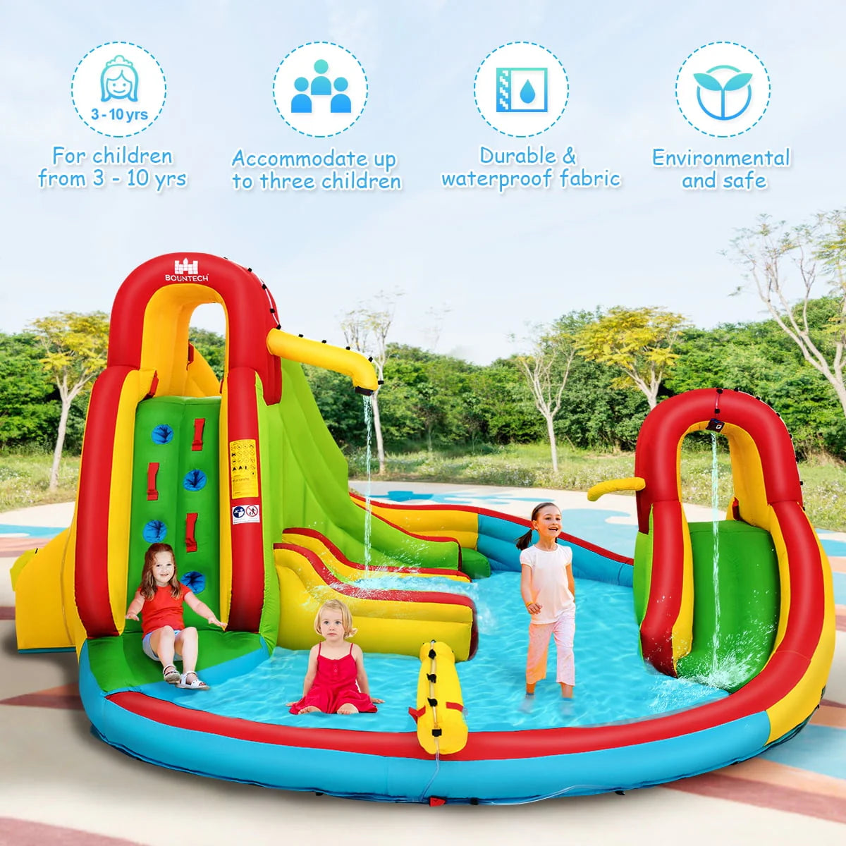 Inflatable Kids Water Slide Park with Splash Pool C26335