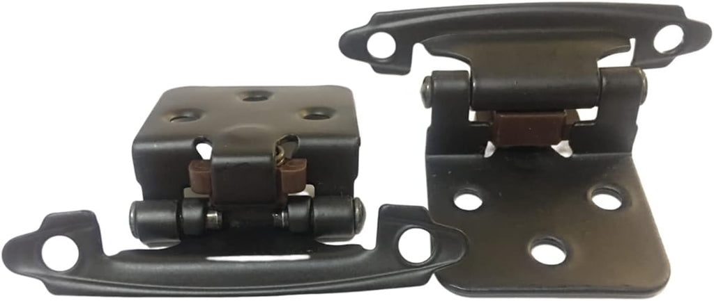 Black Cabinet Hinges 1/2 inch Overlay 2 Pack Z9680