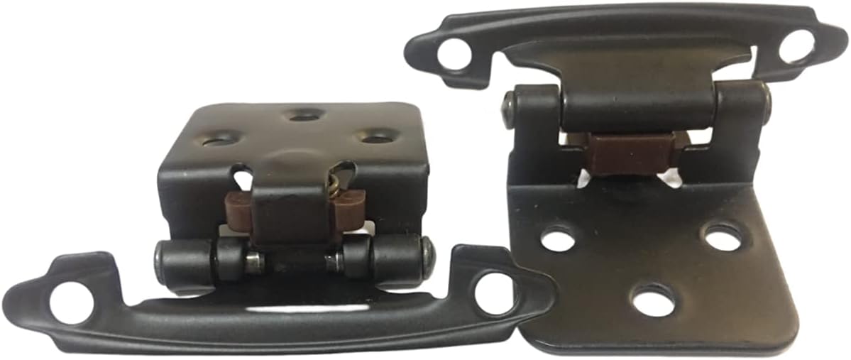 Black Cabinet Hinges 1/2 inch Overlay 2 Pack Z9680