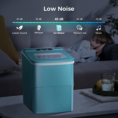 Black Countertop Ice Maker with Self-Cleaning, 26lbs/24hrs, 2 Sizes Bullet Ice R7660