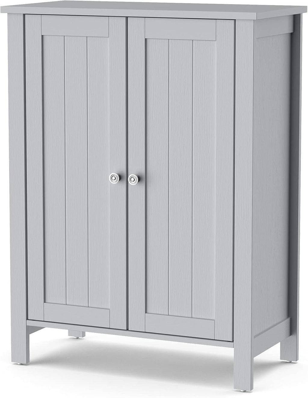 Black 3 Tier Wooden Bathroom Floor Cabinet with Double Door I420
