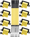 Square Ignition Coil Pack of 8 with 8mm Spark Plug Wires D688918
