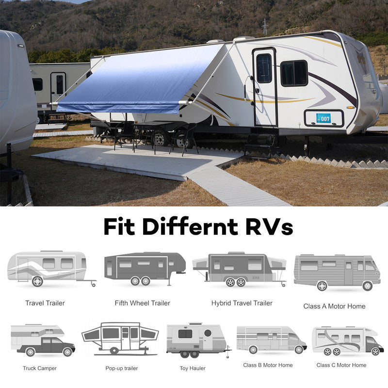 14'2'' Lake Blue RV Awning Fabric Replacement O71509