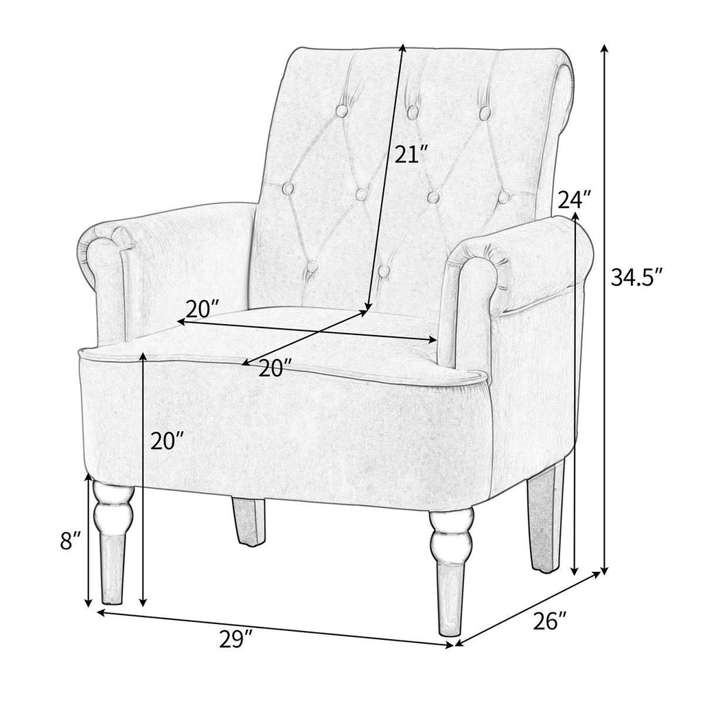 Rosewood Button Tufted Club Chair N844762