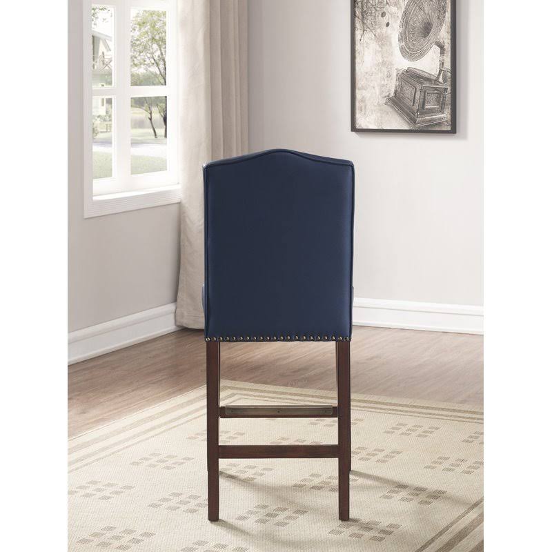 Navy Bonded Leather Counter Stool T676