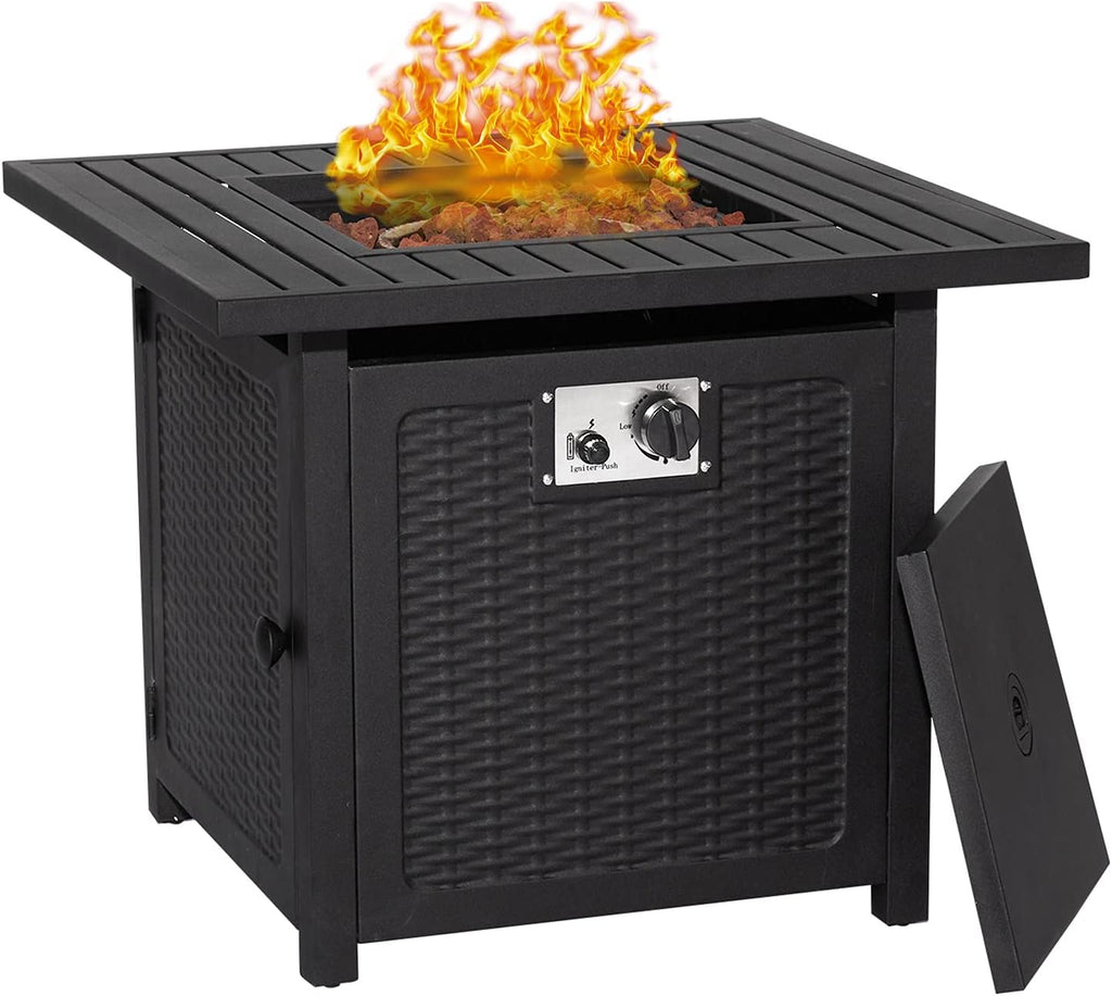 44 Inch 50000 BTU Propane Fire Pit Table with Rain Cover F580