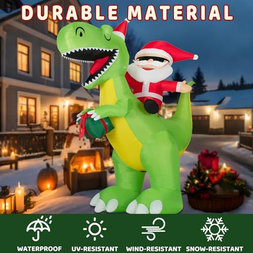 8FT Inflatable Witch Decorations with Built-in LED Lights D6355
