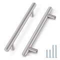 30 Pack 6-3/10" Hole Center Stainless Steel Euro T Bar Cabinet Pulls Satin Nickel Z8211