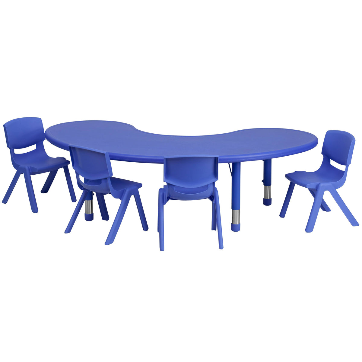 Blue Plastic Table Set with 4 Stack Chairs P410731