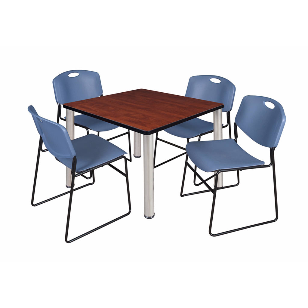 Square Breakroom Table with 4 Stack Chairs U432