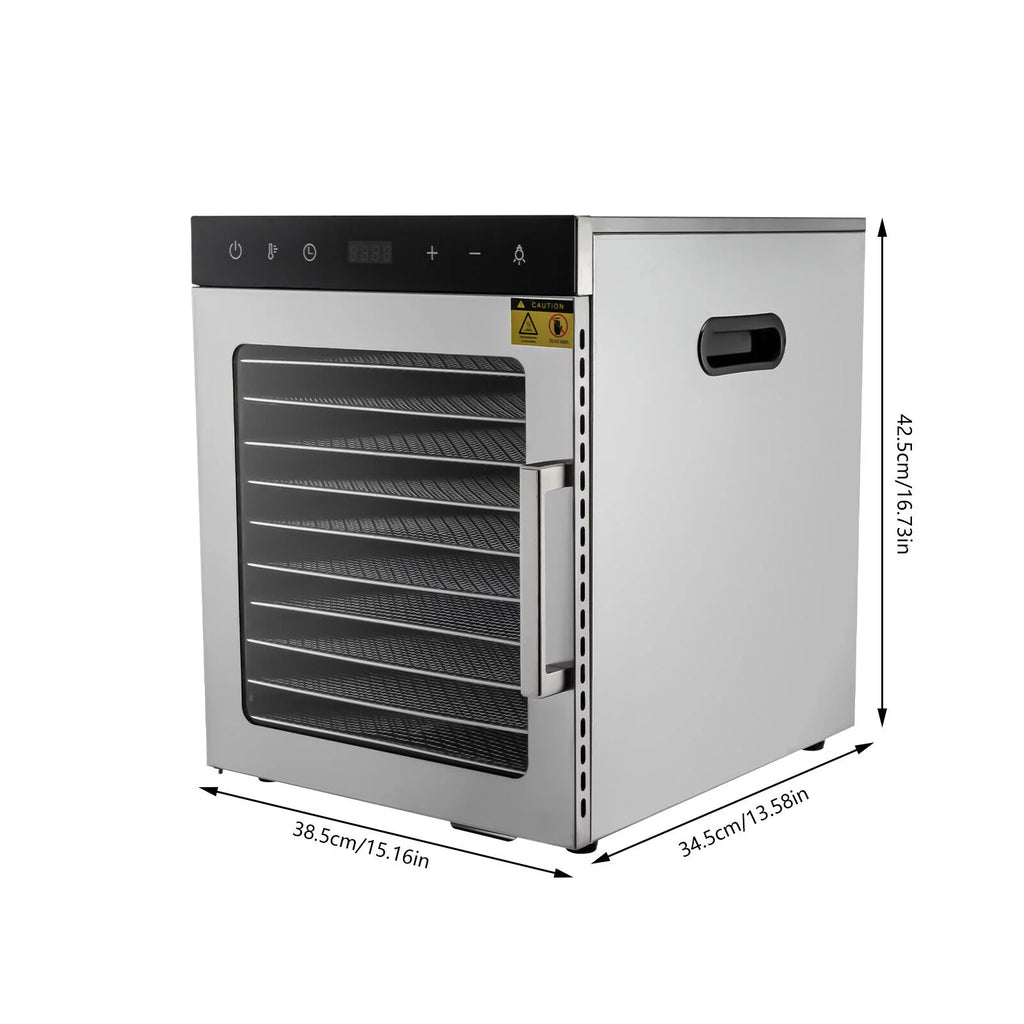 800w 30-90℃ 10 Trays Stainless Steel Food Dehydrator E854864