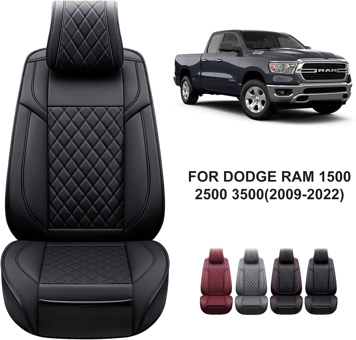 Grey Waterproof Leather Truck Seat Covers Full Set I490490
