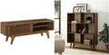 48 Inch Low Profile Media Console TV Stand and Wood Bookcase Q311877