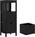 Narrow Bathroom Storage Cabinet with 3 Removable Drawers, 11.8 L x 11.8 W x 35 H, Black I191971