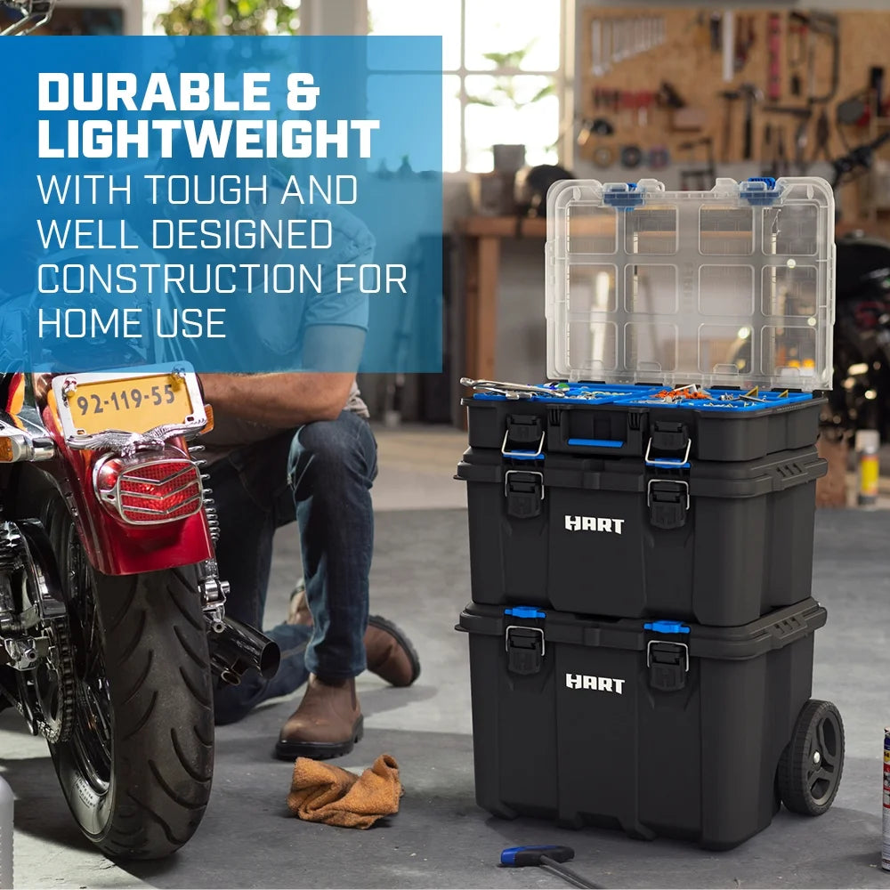 3 Piece Resin Plastic Modular Toolbox System B7317