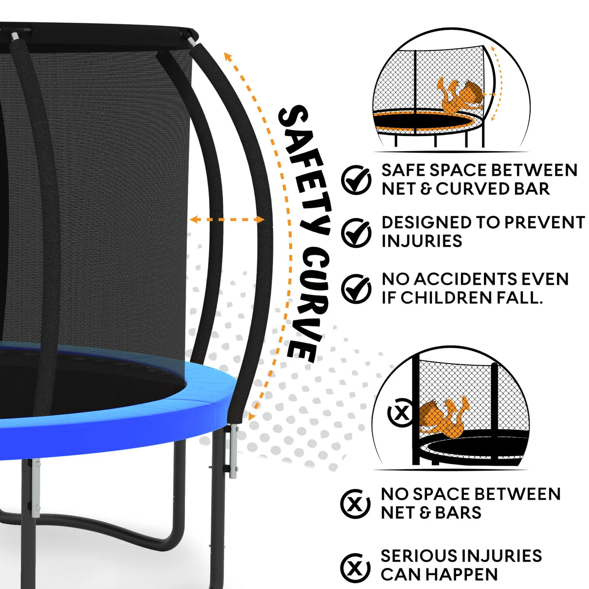 8FT 10FT 12FT 14FT Trampoline with Enclosure and Ladder C453