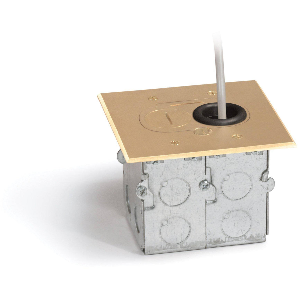 Brass Recessed Hybrid Single Gang Floor Box P397