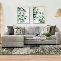 Gray Chenille L-Shaped Sectional S709