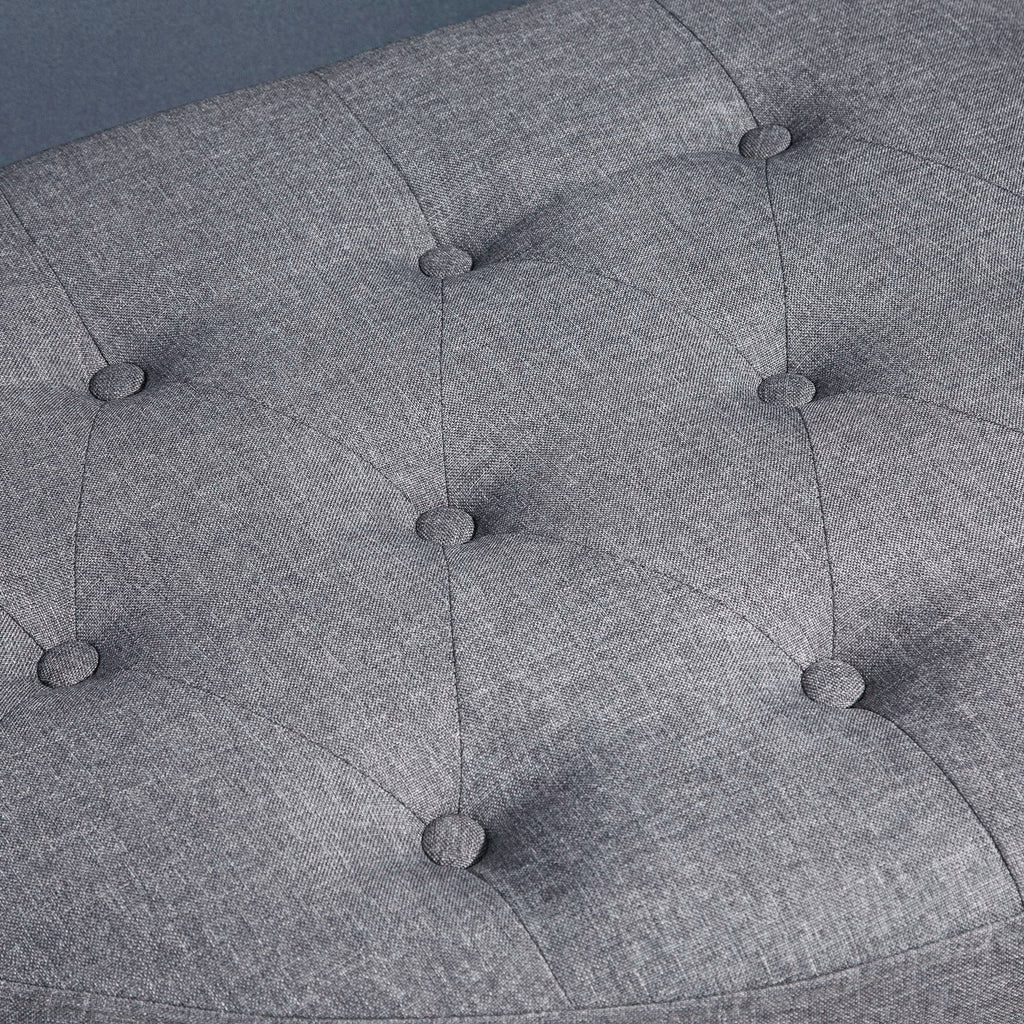 Gray Half Moon Storage Ottoman with Lift Lid P62959