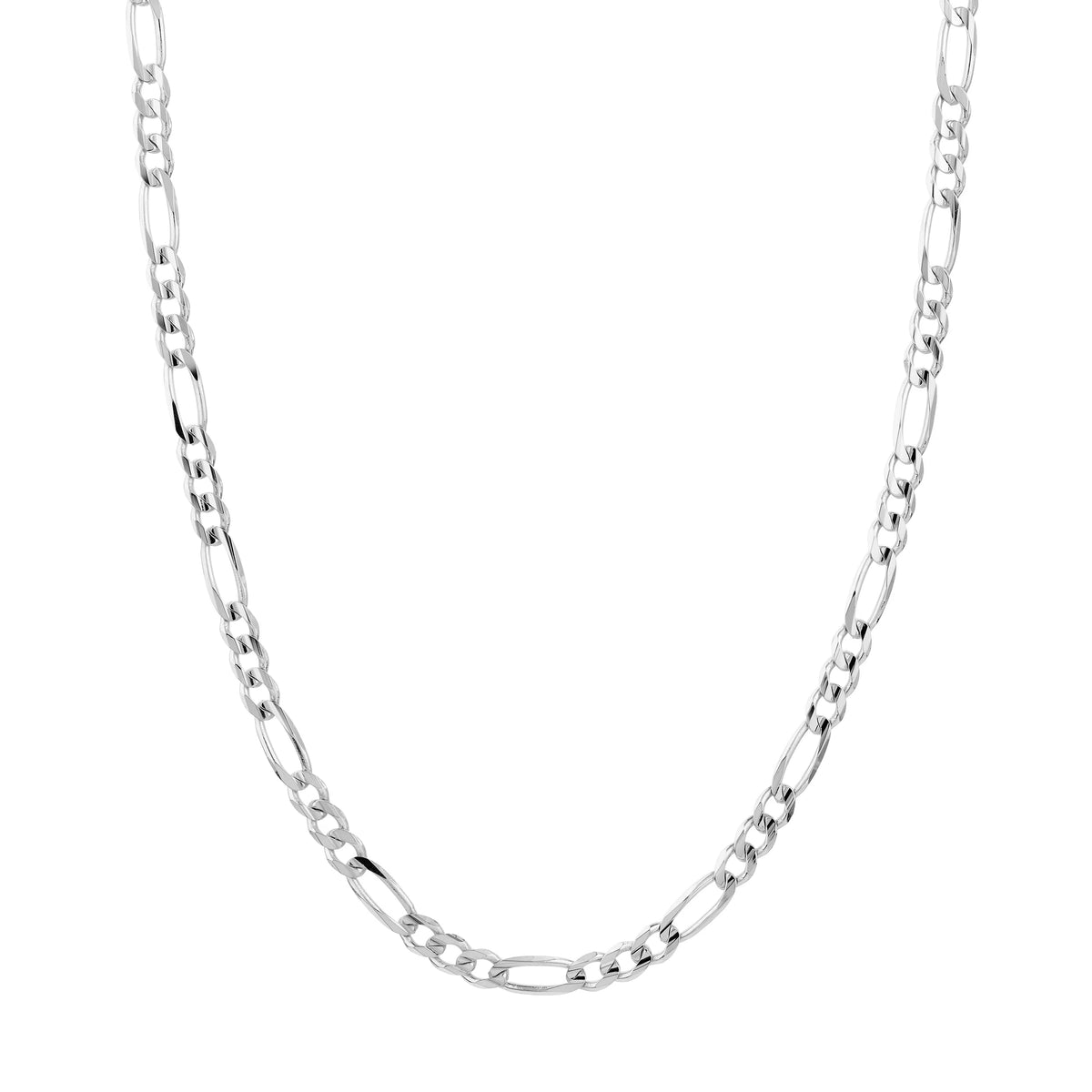 14K White Gold 20" 5.80mm Figaro Chain Necklace J10491