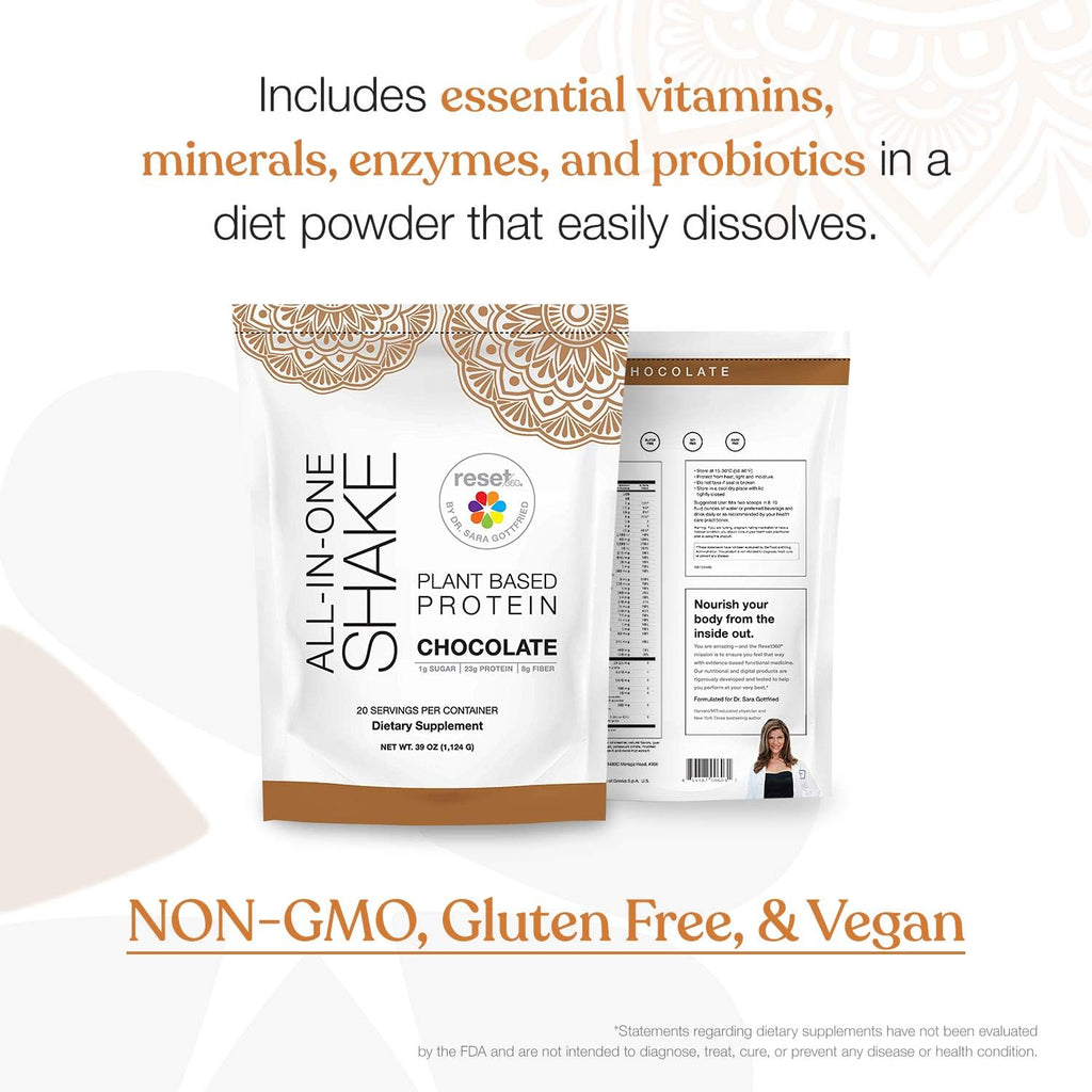 Chocolate Plant Based Protein Meal Replacement Shake, 20 Servings, 33.3oz, Pack of 2 Z2481