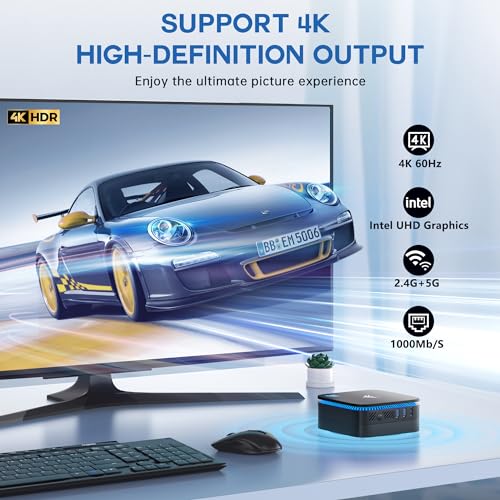 Mini PC 12th N95 16GB RAM 512GB SSD 4K HDMI Dual WiFi BT4.2 E4286