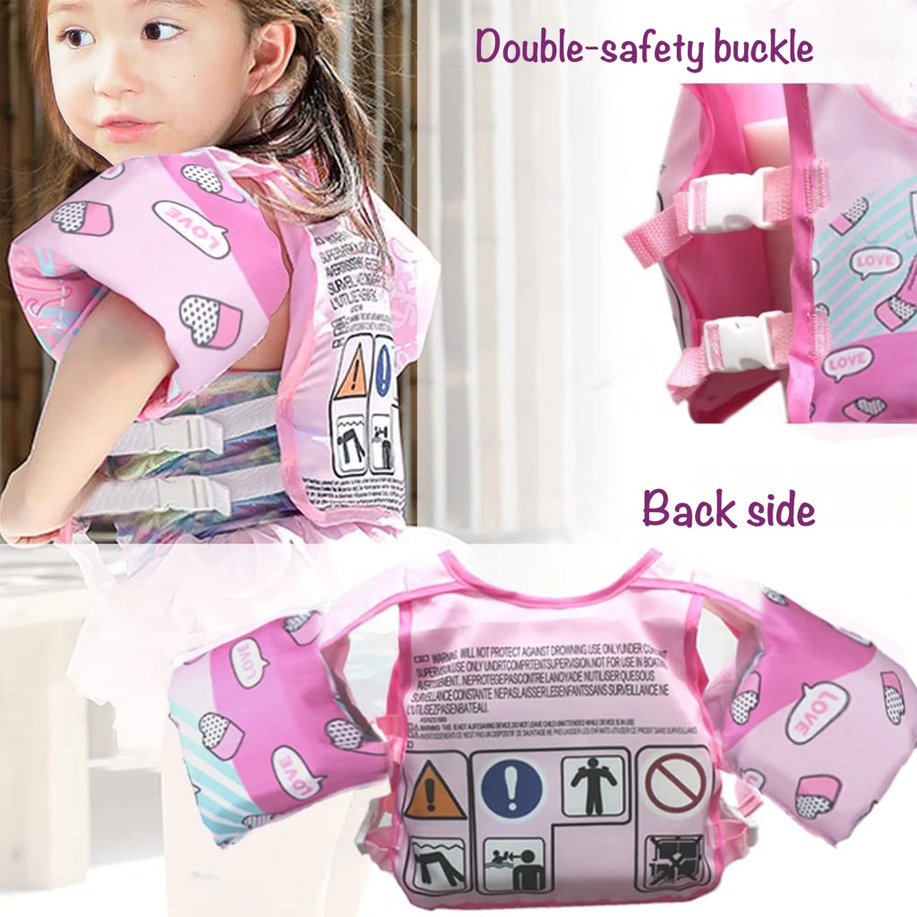 Kids Swim Vest Life Jacket with Shoulder Harness Arm Wings T439