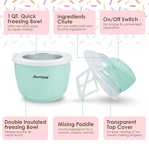 Blue 1 Quart Electric Ice Cream Maker N385