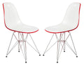 White Red Set of 2 Dining Side Chair M32340
