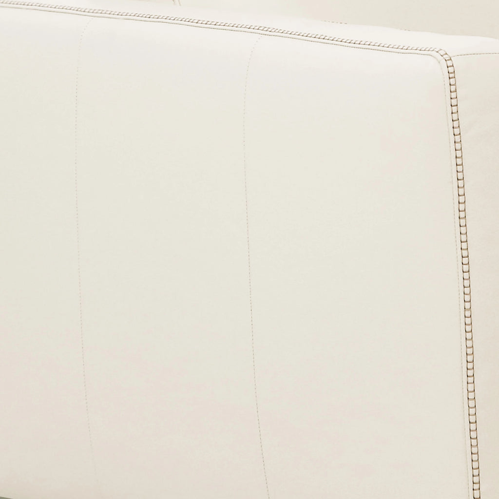 Offwhite Leatherette Chair with Track Armrests and Angled Metal Legs Y2112