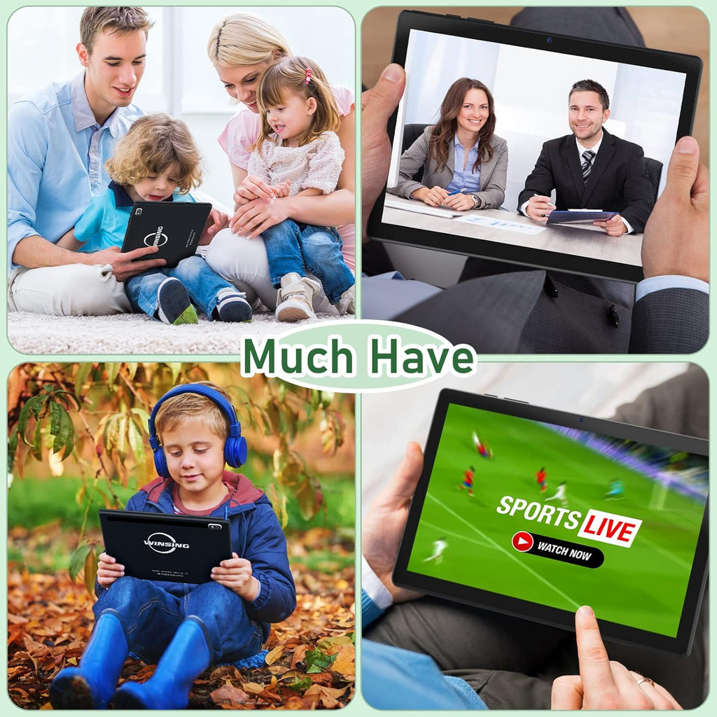 Black Android Tablet 10.1" 32GB Storage WiFi Bluetooth 4.2 L144049