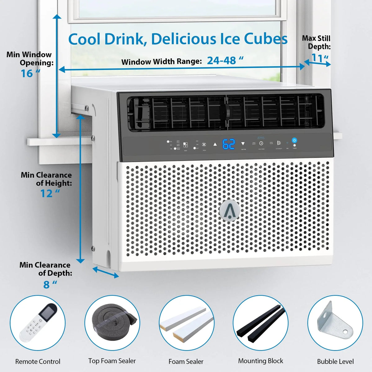 6000 BTU Window Air Conditioner with Remote Control O38000