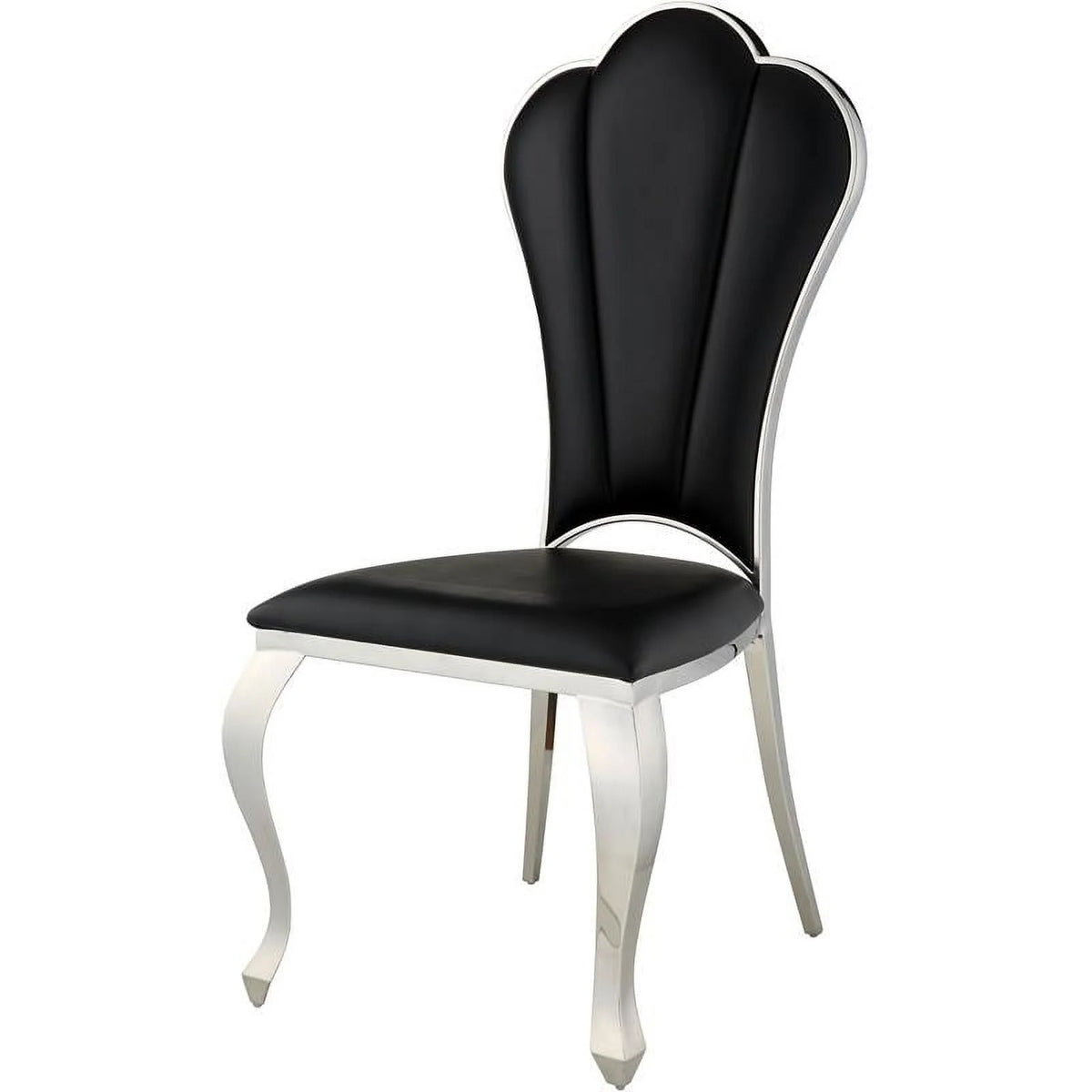 5-Piece Steel Dining Table & 4 Side Chairs in Black Y9487