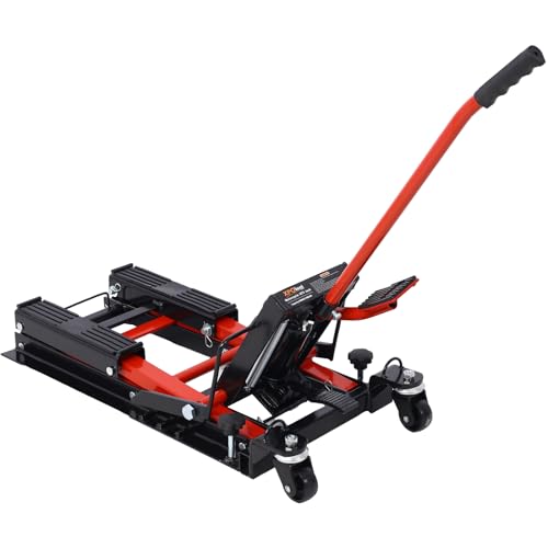 Hydraulic Motorcycle Lift Jack 1500 LBS Capacity with 4 Wheels E689