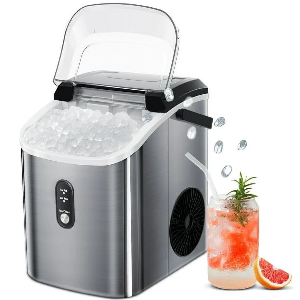 Portable Self-cleaning Nugget Ice Maker with Ice Scoop Q556569
